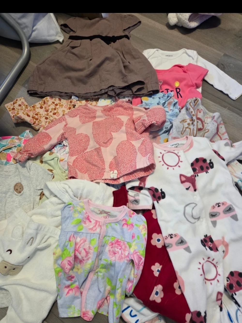 Carter's Baby Girls Multi-Color Sleep and Play Outfit Lot